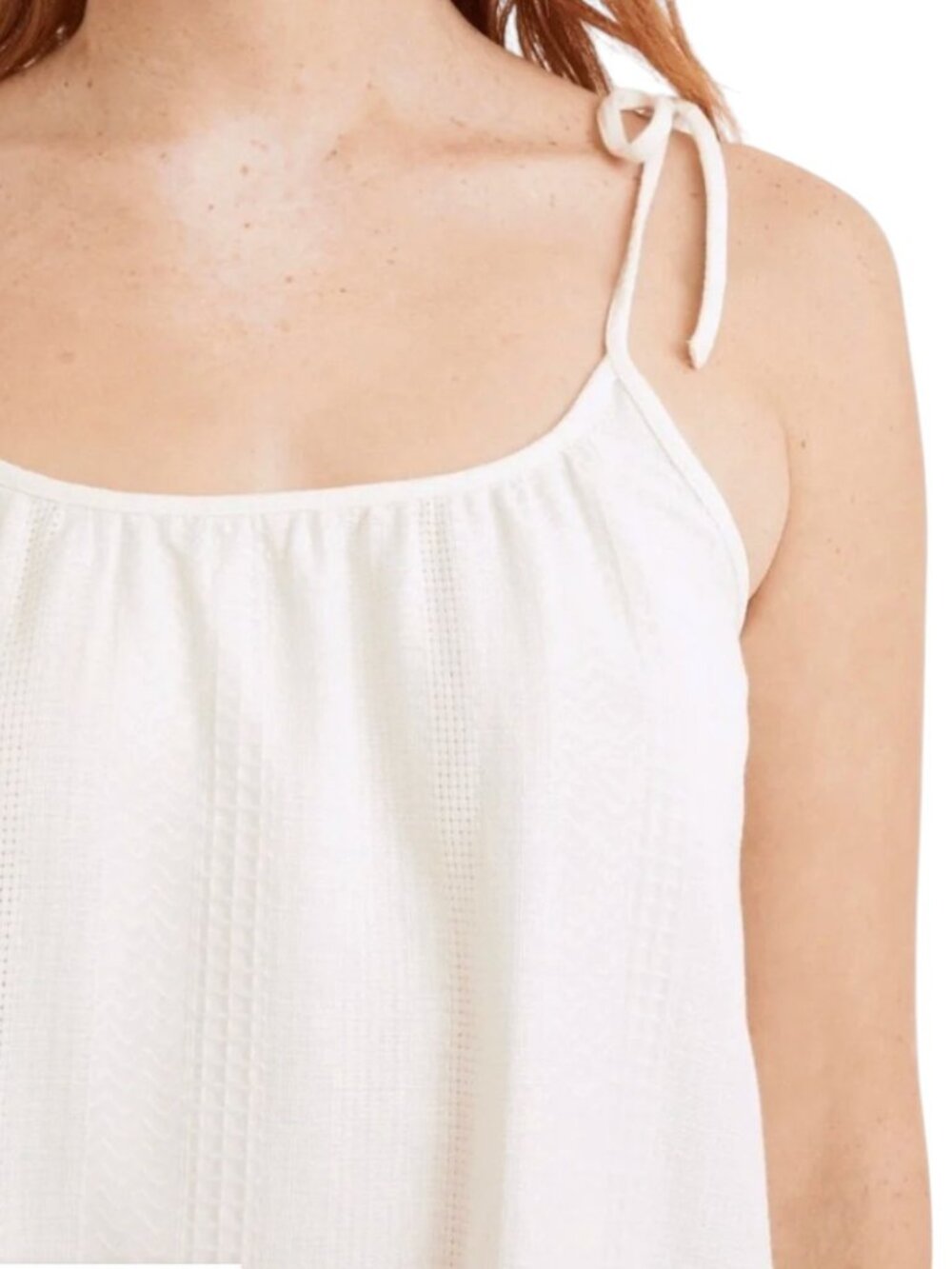Madewell Lightestspun Tie Strap Ruffle Hem Cover-Up Dress in Lighthouse - Picture 2 of 11